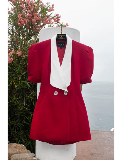 Puff Sleeve Cut-Out Open-Back Dress
