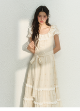 White Embroidered Dress - CHINASQUAD