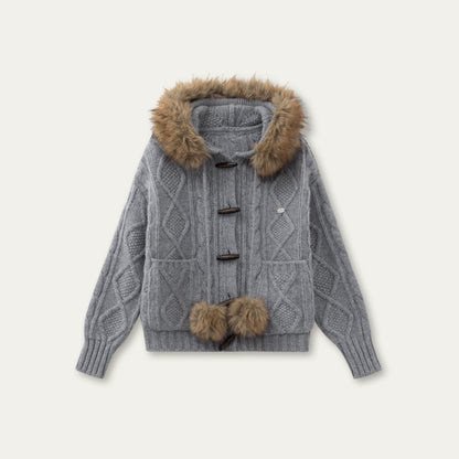 Textured Cable-Knit Wool Sweater