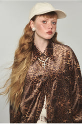 Leopard Print Oversized Shirt - CHINASQUAD