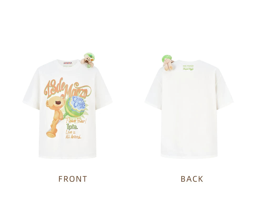 Bear Graphic Lollipop Oversized T-shirt