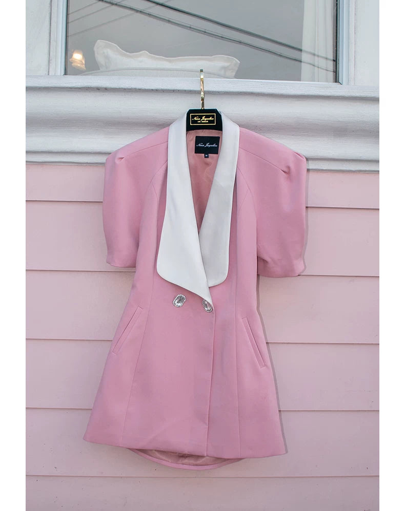 Puff Sleeve Cut-Out Open-Back Dress