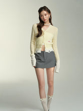 Light Yellow Lace Knit Cardigan - CHINASQUAD