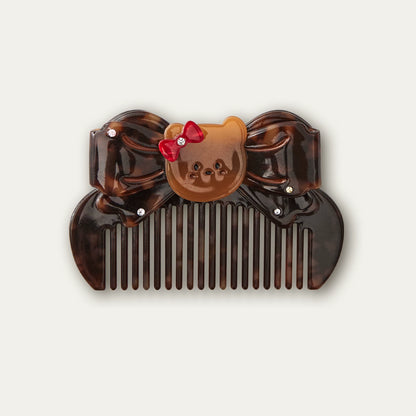 Acetate Bear &amp; Puppy Butterfly Comb