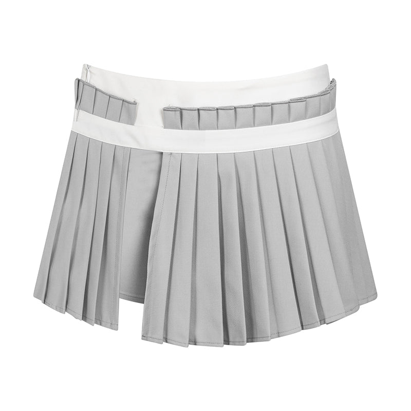 Garage Low Rise Pleated Skort in Gray