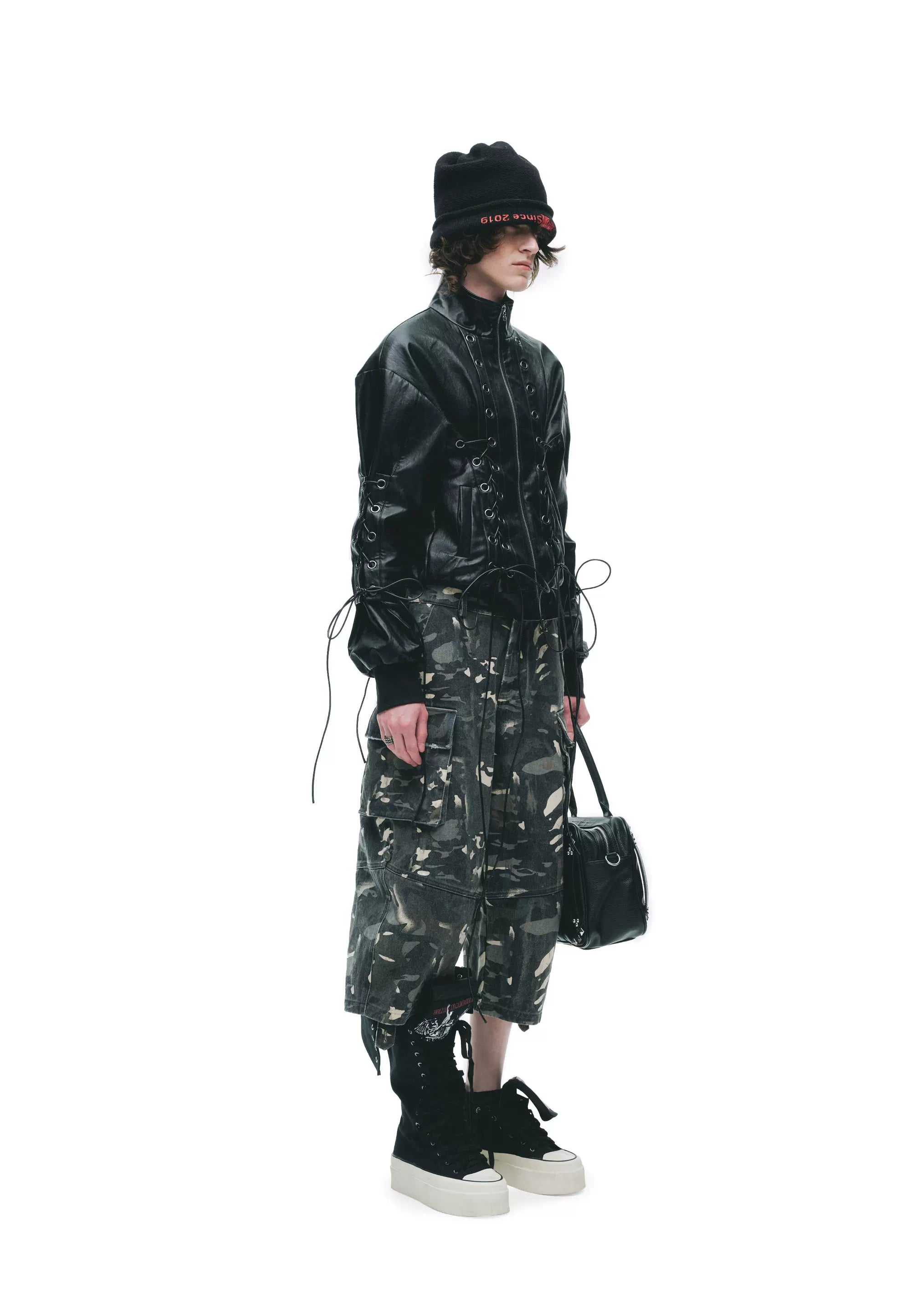 Reversible Tongue Graphic Canvas Boots