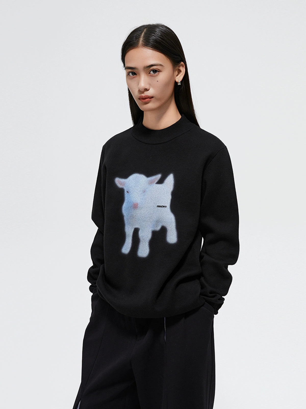 Printed Half-Turtleneck Thermal Base Sweater