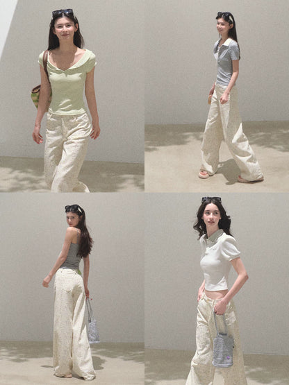 Pure Cotton Graphic Print Relaxed Pants