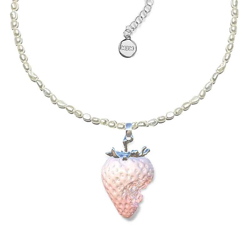 Strawberry Natural Baroque Pearl Necklace