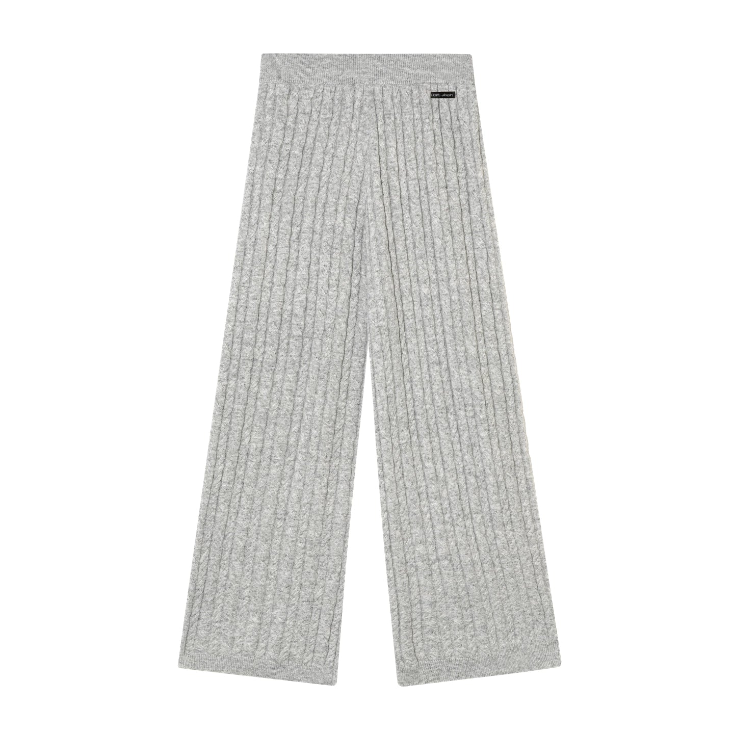 Wool Blend Cable-Knit Hoodie &amp; Wide-Leg Pants Set