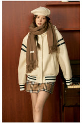 White Hooded Baseball Jacket - CHINASQUAD