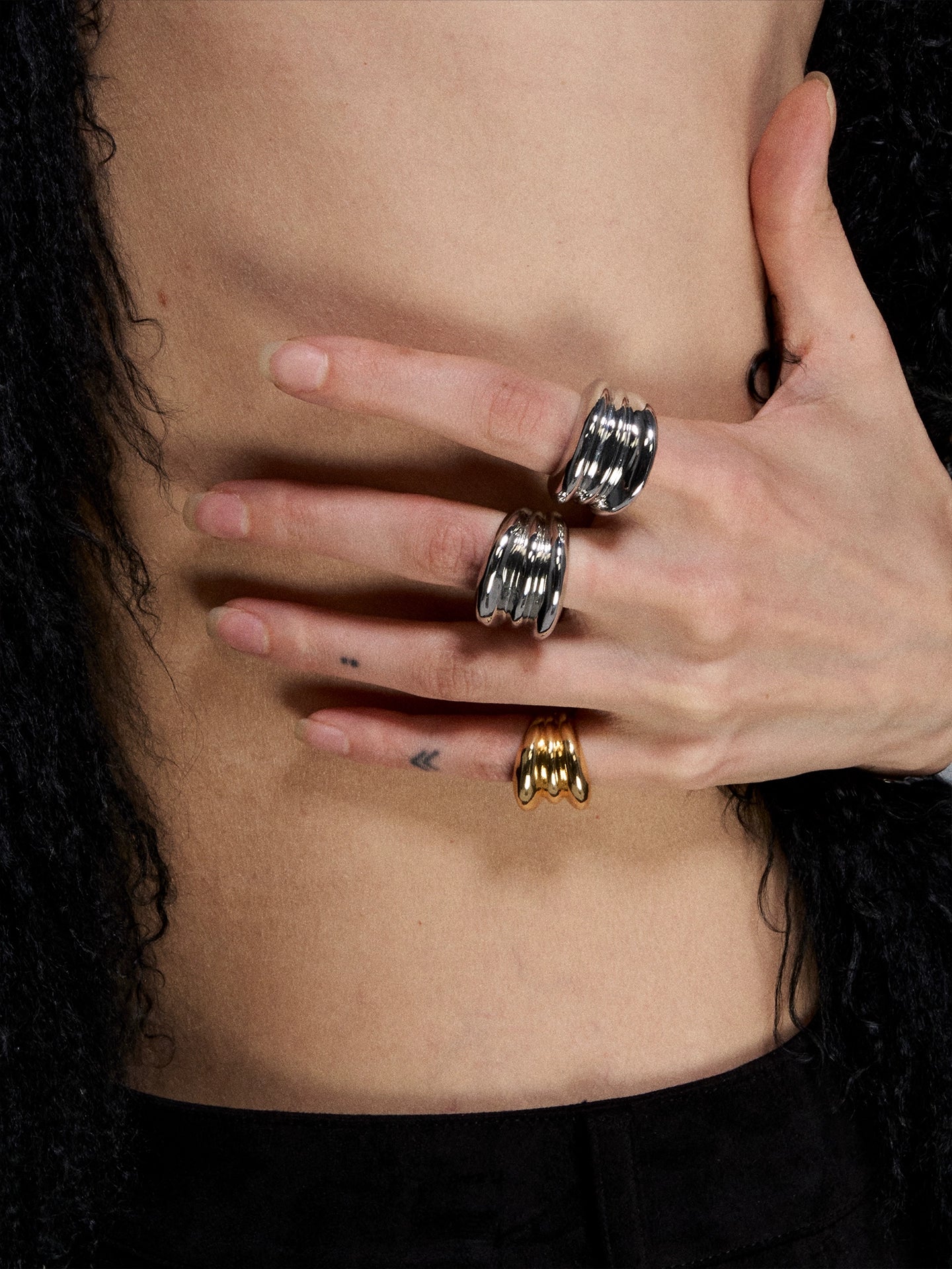 Reconstructed Dual-Tone Layered Punk Ring