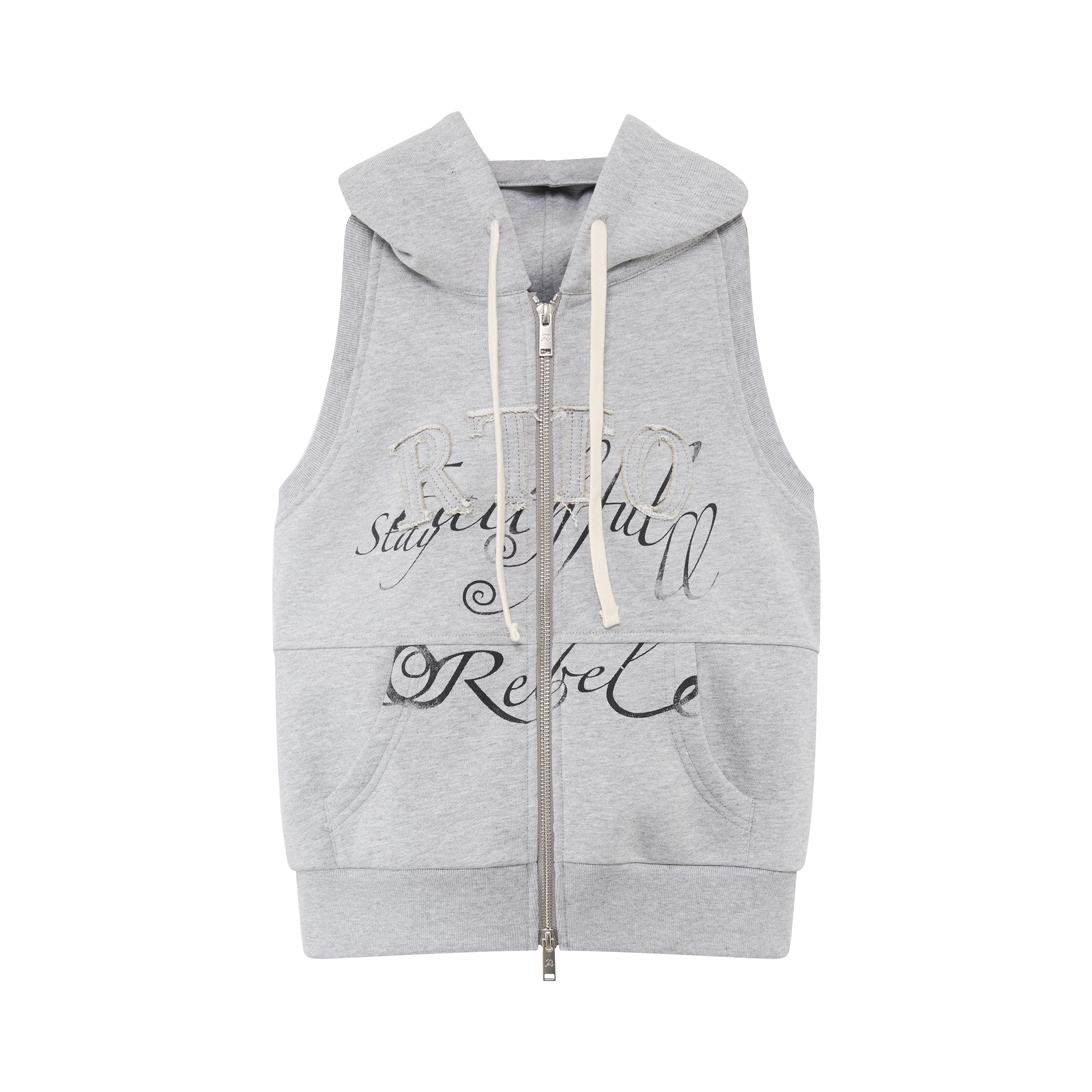 Cotton Sleeveless Zip-Up Hoodie