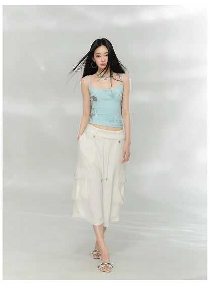 Crystal-Embellished Printed Slim-Fit Camisole