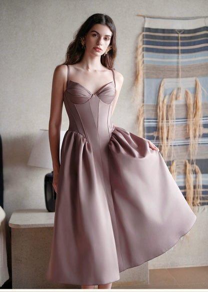 Satin Bow Detail Midi Dress