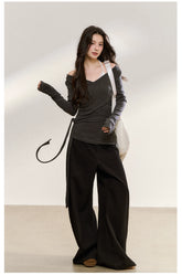 Cross Off-Shoulder Layered Blouse - CHINASQUAD