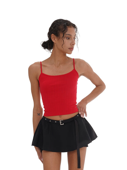 Belted Mini Pumpkin Skirt Shorts