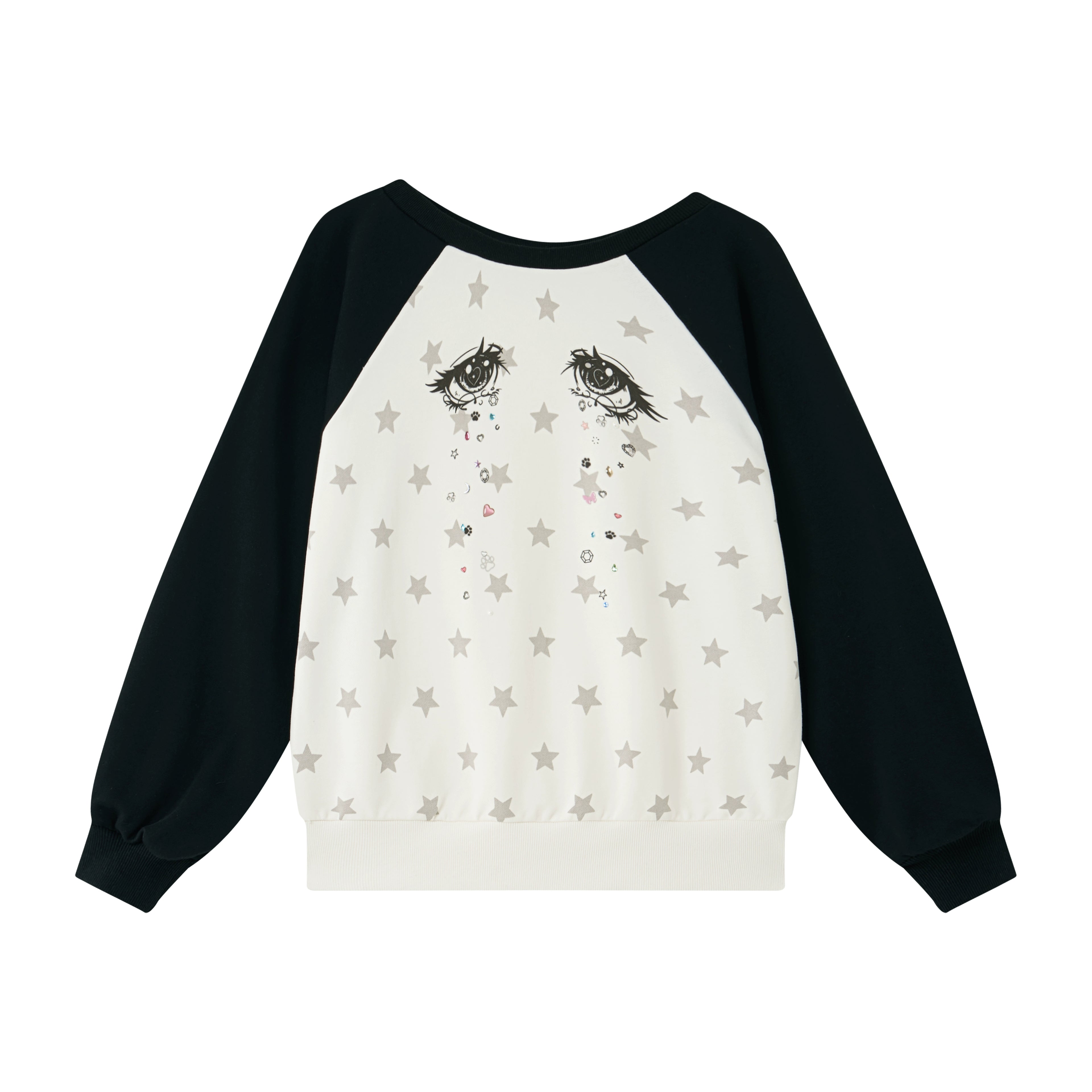 Star Print Raglan Sweatshirt