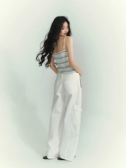Relaxed Stripe Layered Cardigan Set