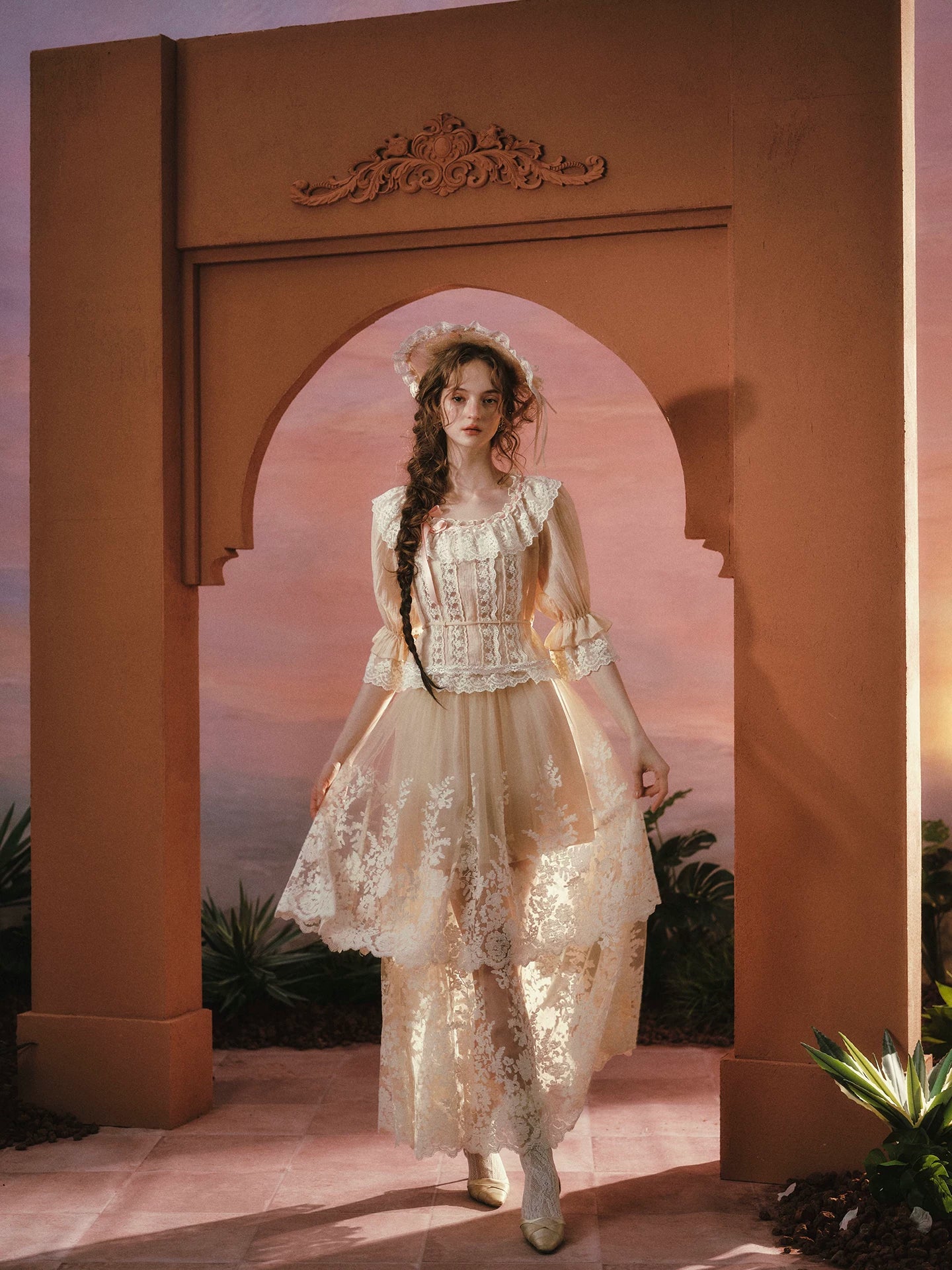 Liberty Letter French Lace Peter Pan Collar Shirt