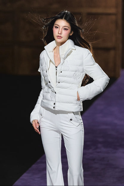 High-Neck Fitted Lightweight Down Jacket
