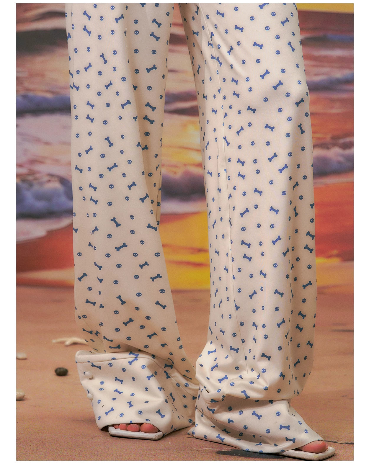 Printed Strapless Camisole Top &amp; Straight-Leg Pants Set