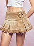 Brown & Pink  Denim Mini Skirt - CHINASQUAD