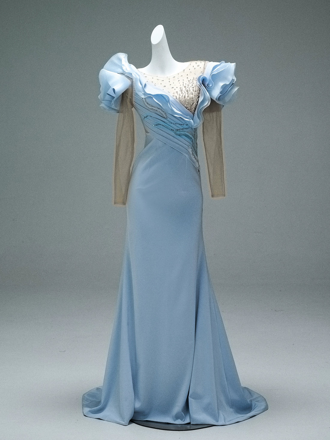 Celestial Meridian Sculpted Couture Gown