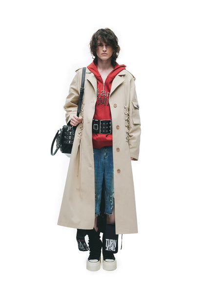 Oversized Drawstring Trench Coat