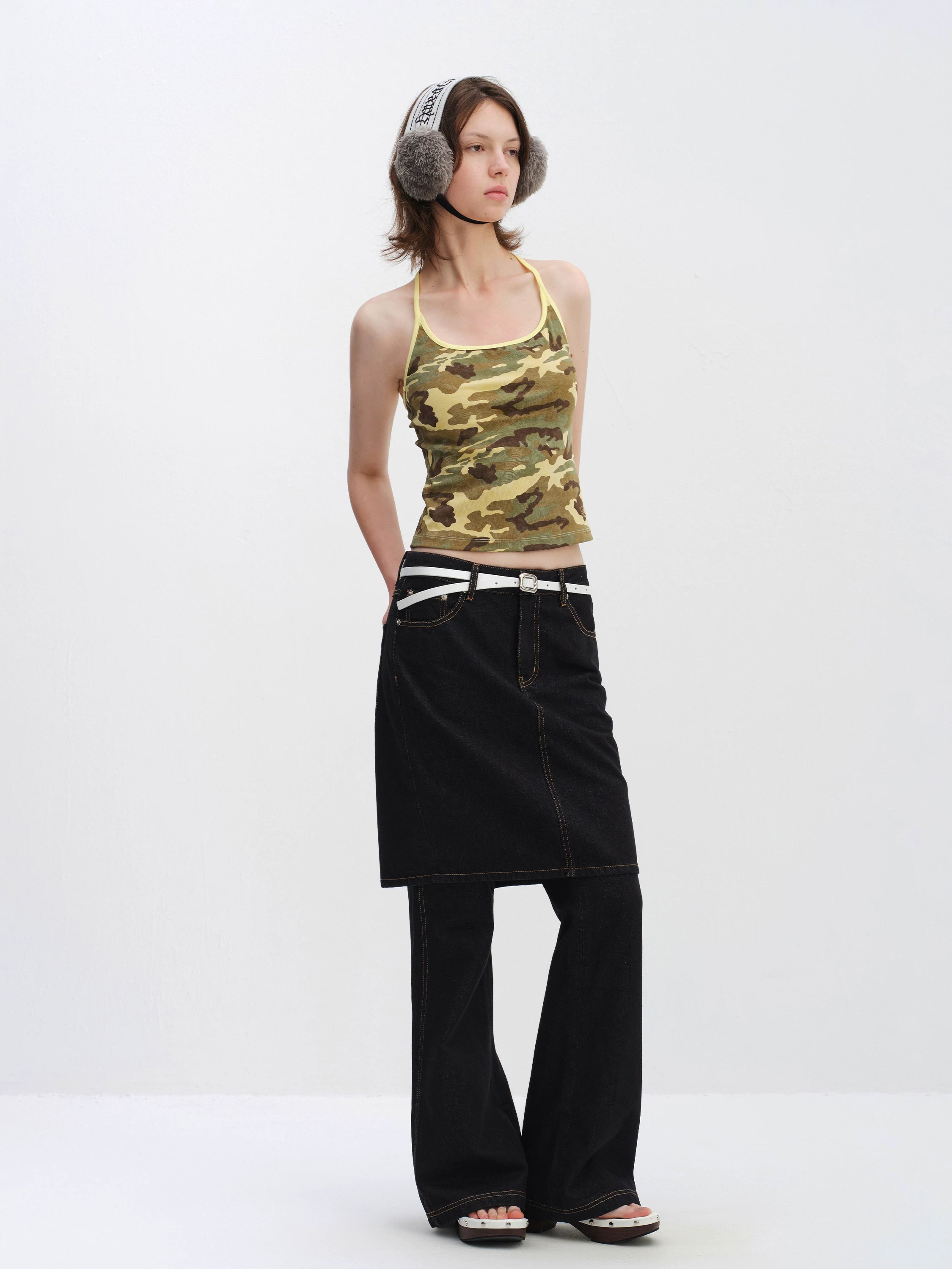 Desert Camo Sculpt U-Neck Slim Tank Top