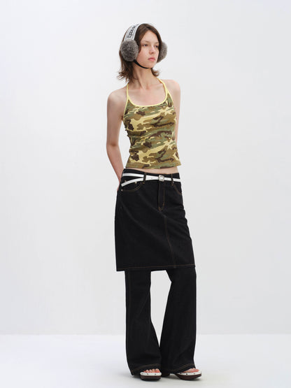 Desert Camo Sculpt U-Neck Slim Tank Top