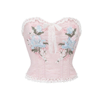 Blue Lily Strapless Corset Top &amp; Mesh Skirt Set