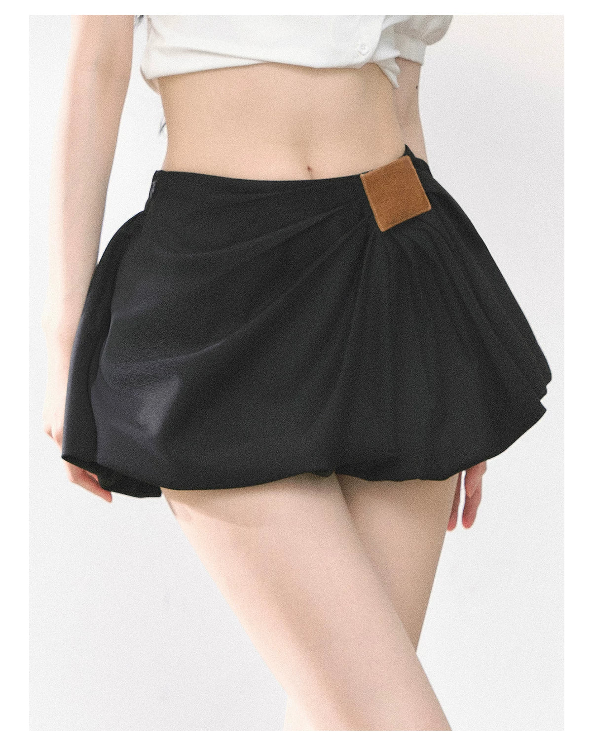 American-Style High-Waist Bubble Mini Skirt