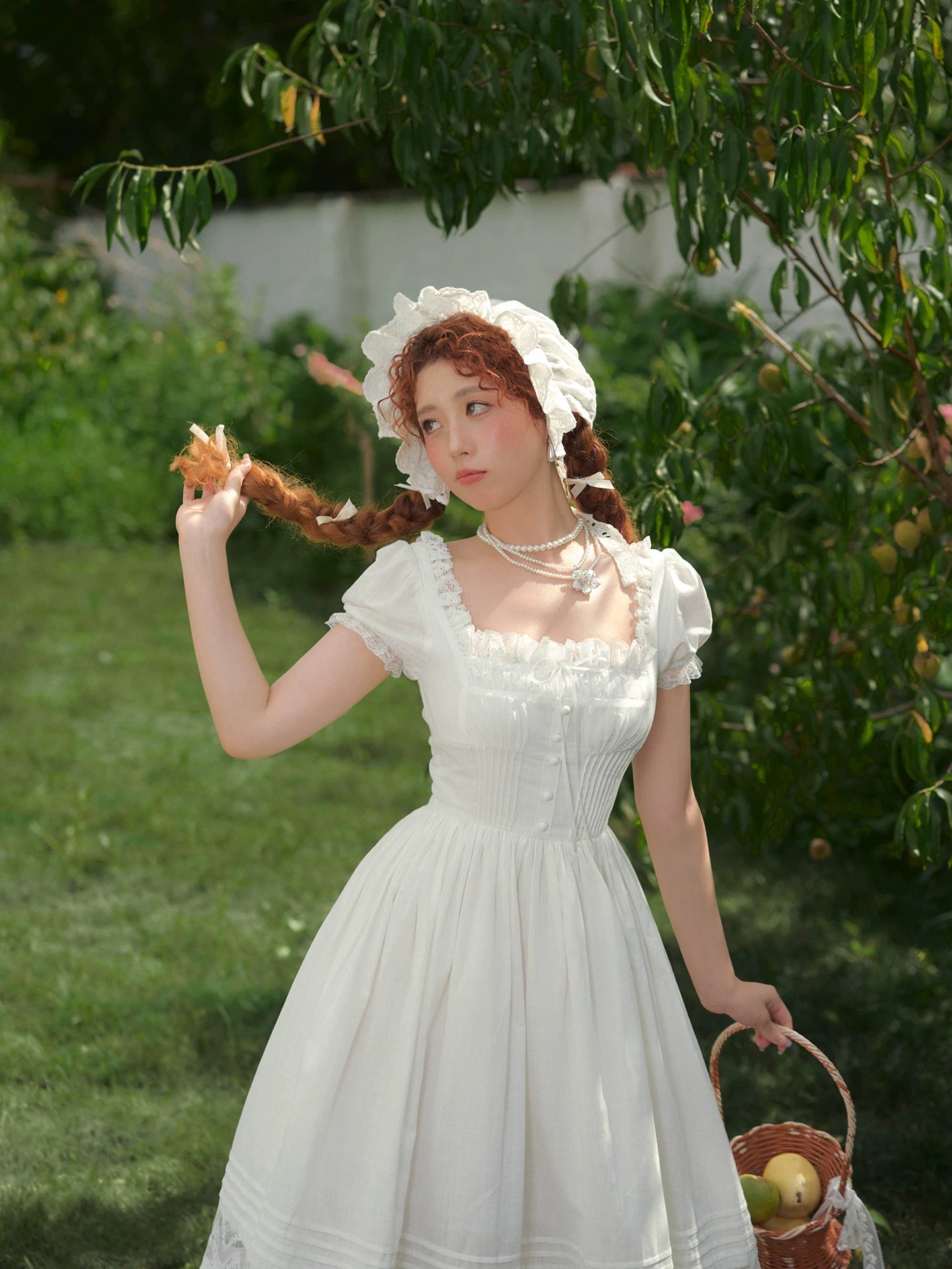 Pure White Cinderella Square-Neck Princess Dress