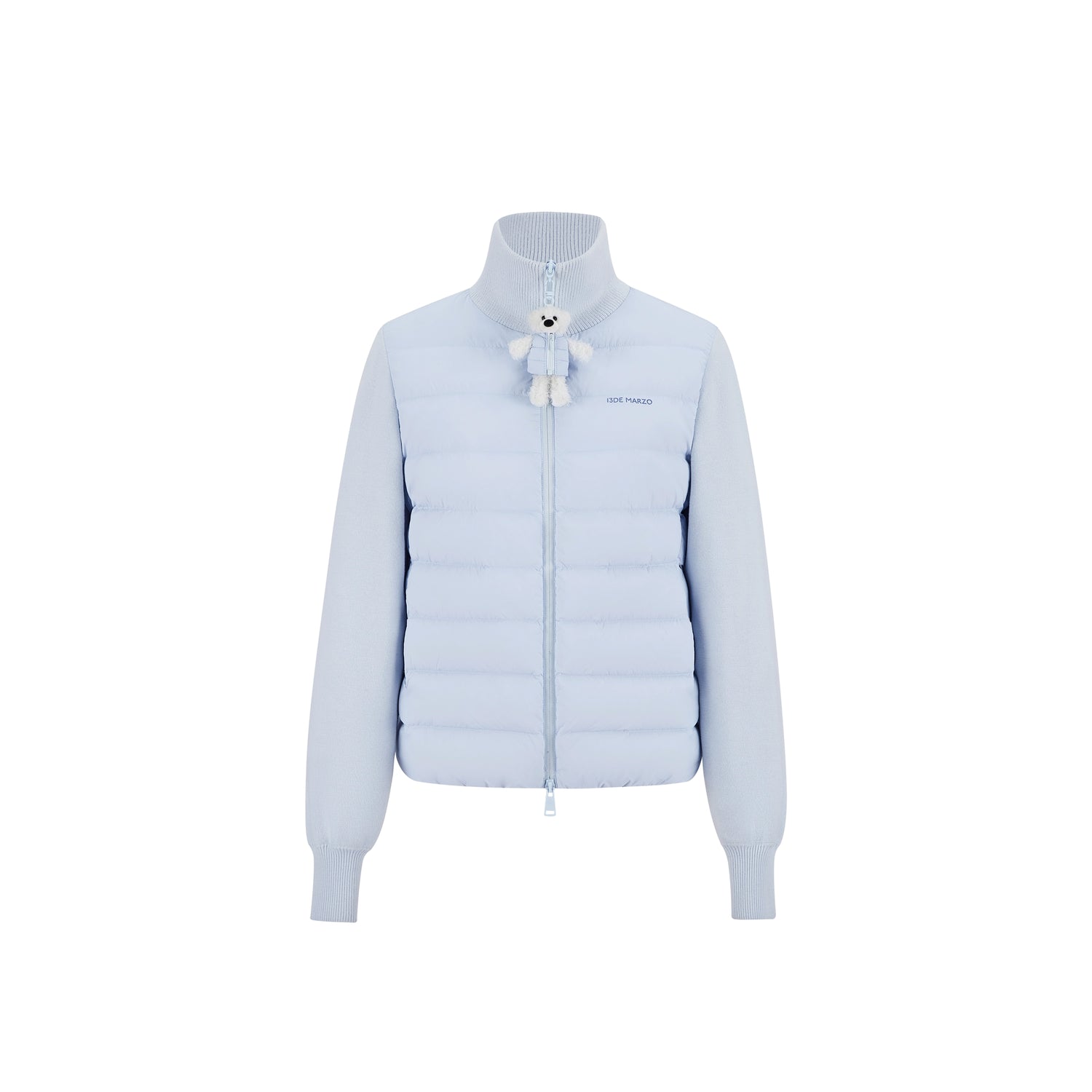 Knit Panel Plush Doll Down Jacket