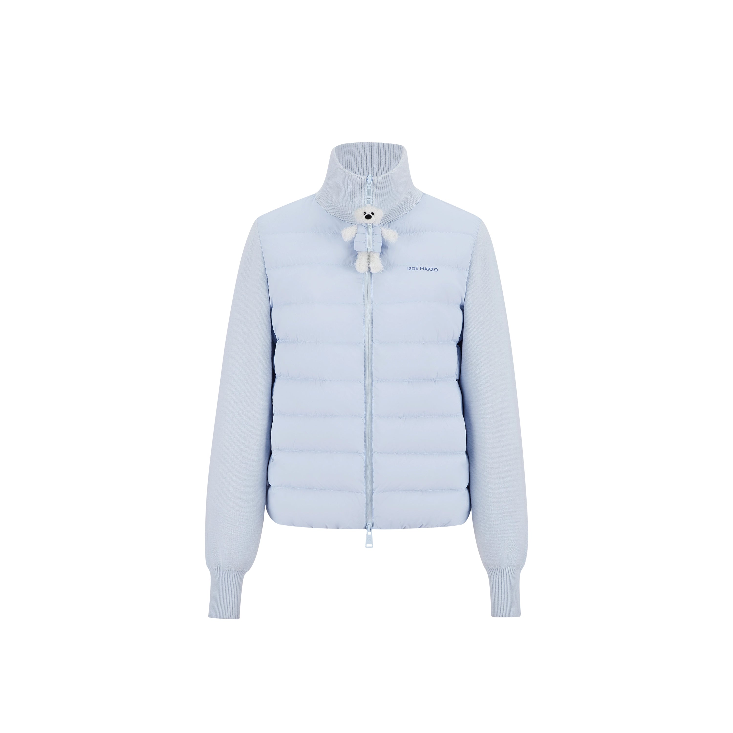 Knit Panel Plush Doll Down Jacket