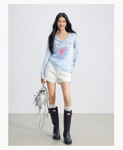 Soft Drape Floral Sun Protection Long Sleeve Top