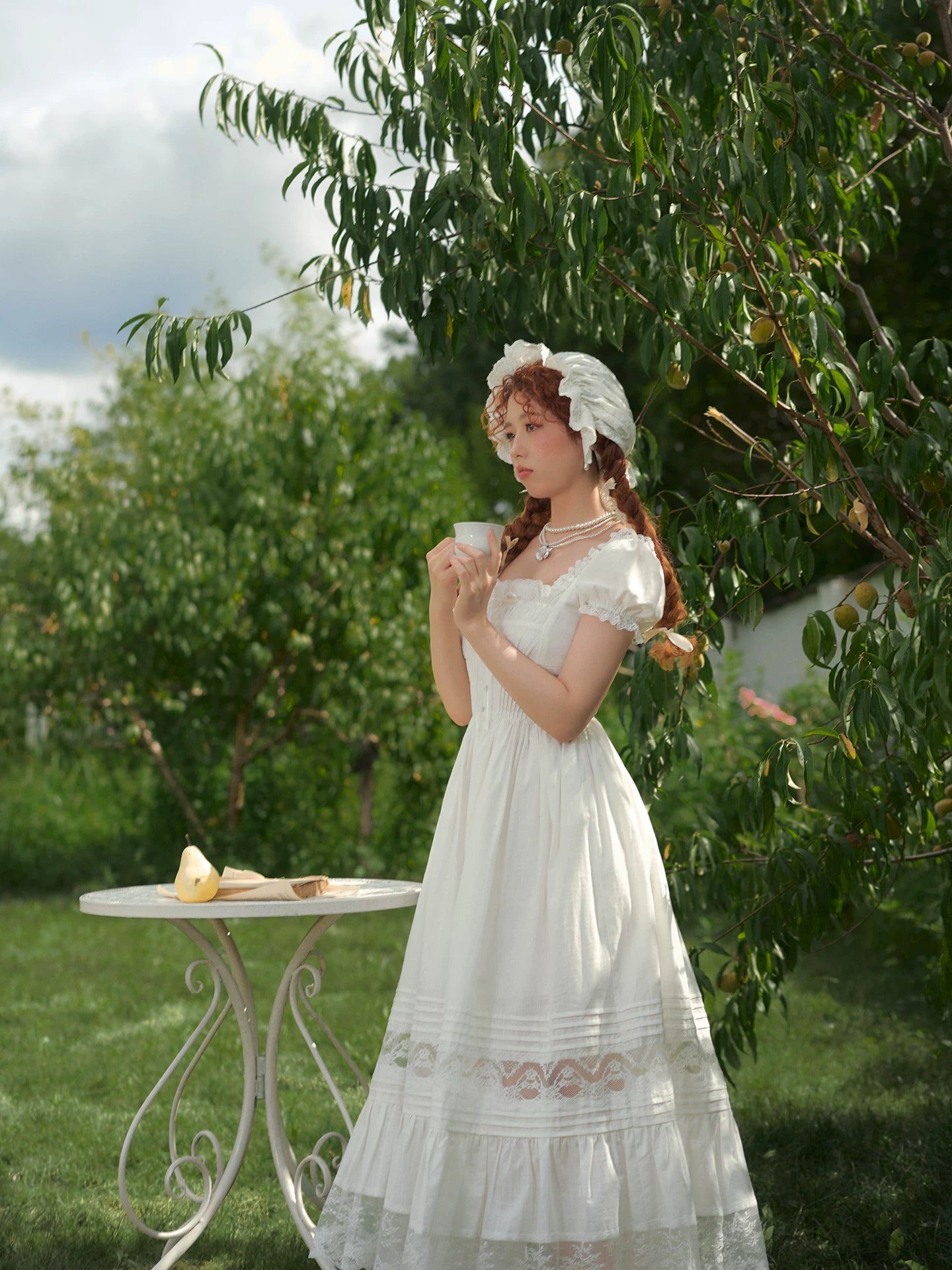 Pure White Cinderella Square-Neck Princess Dress