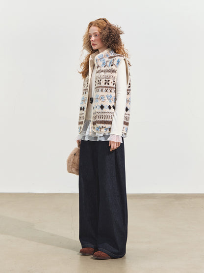 Fair Isle Fleece Knit Vest