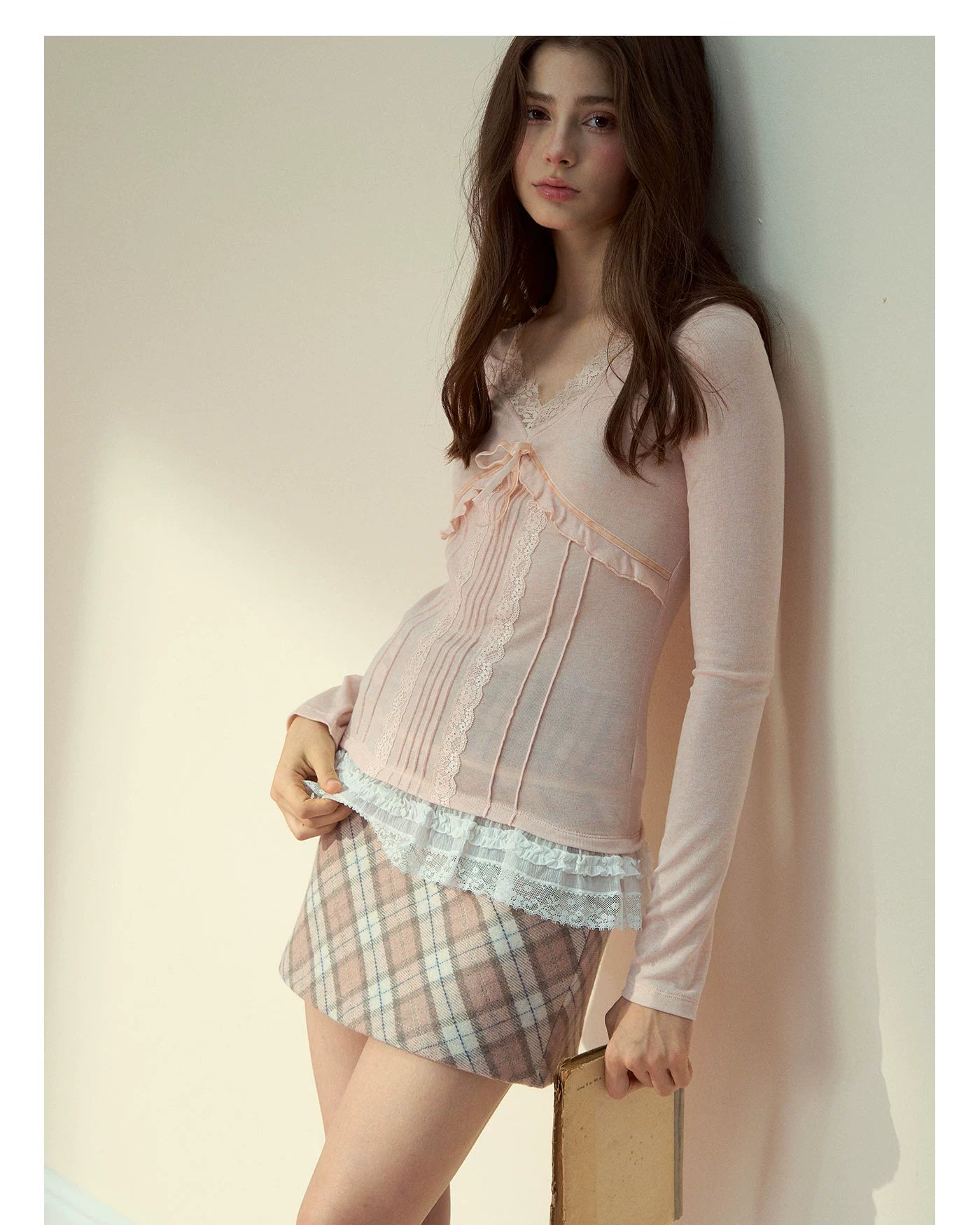 Lace Trim Tencel Wool Blouse - CHINASQUAD