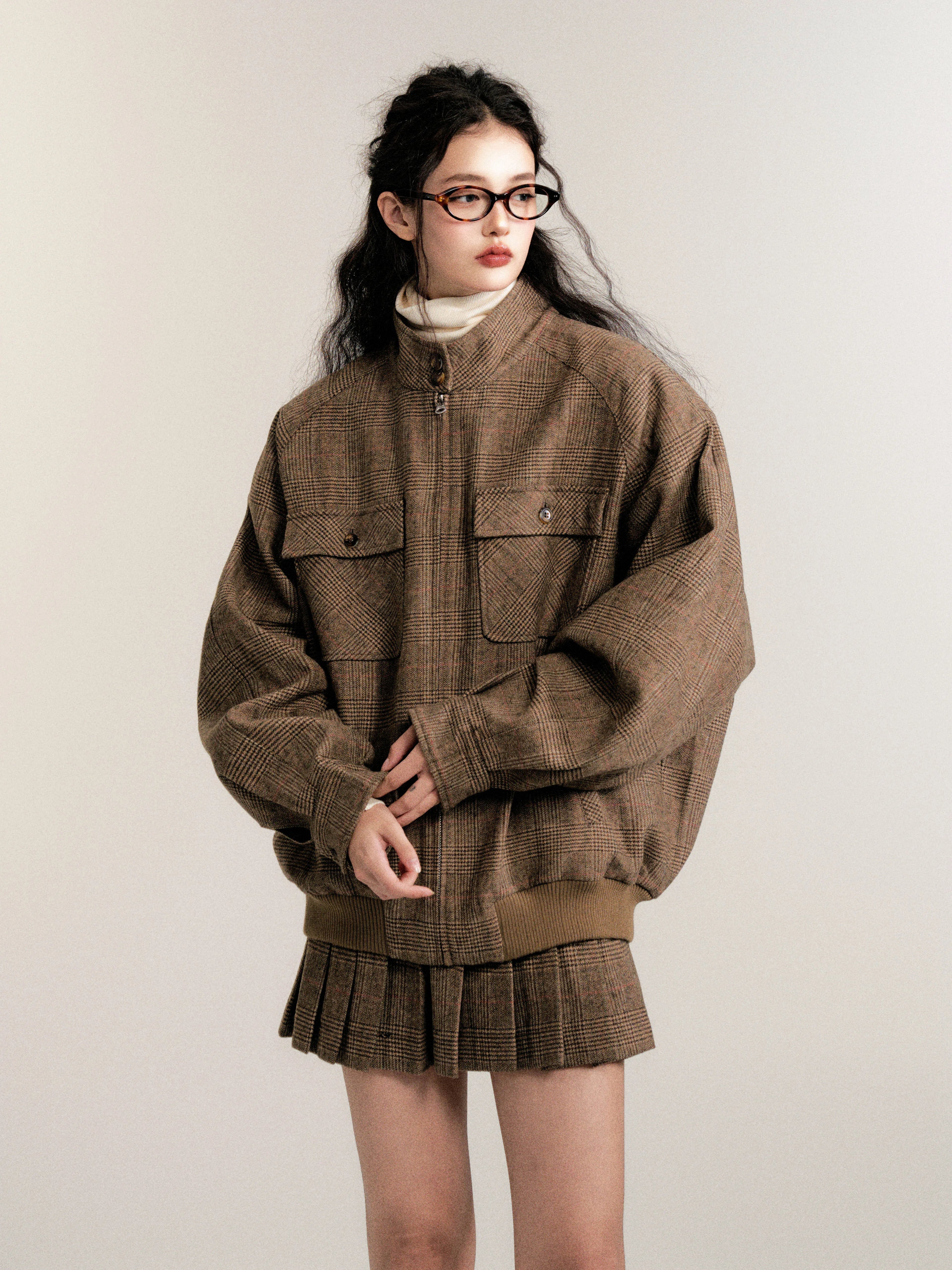 Vintage Collegiate Wool Jacket &amp; Mini Skirt Set