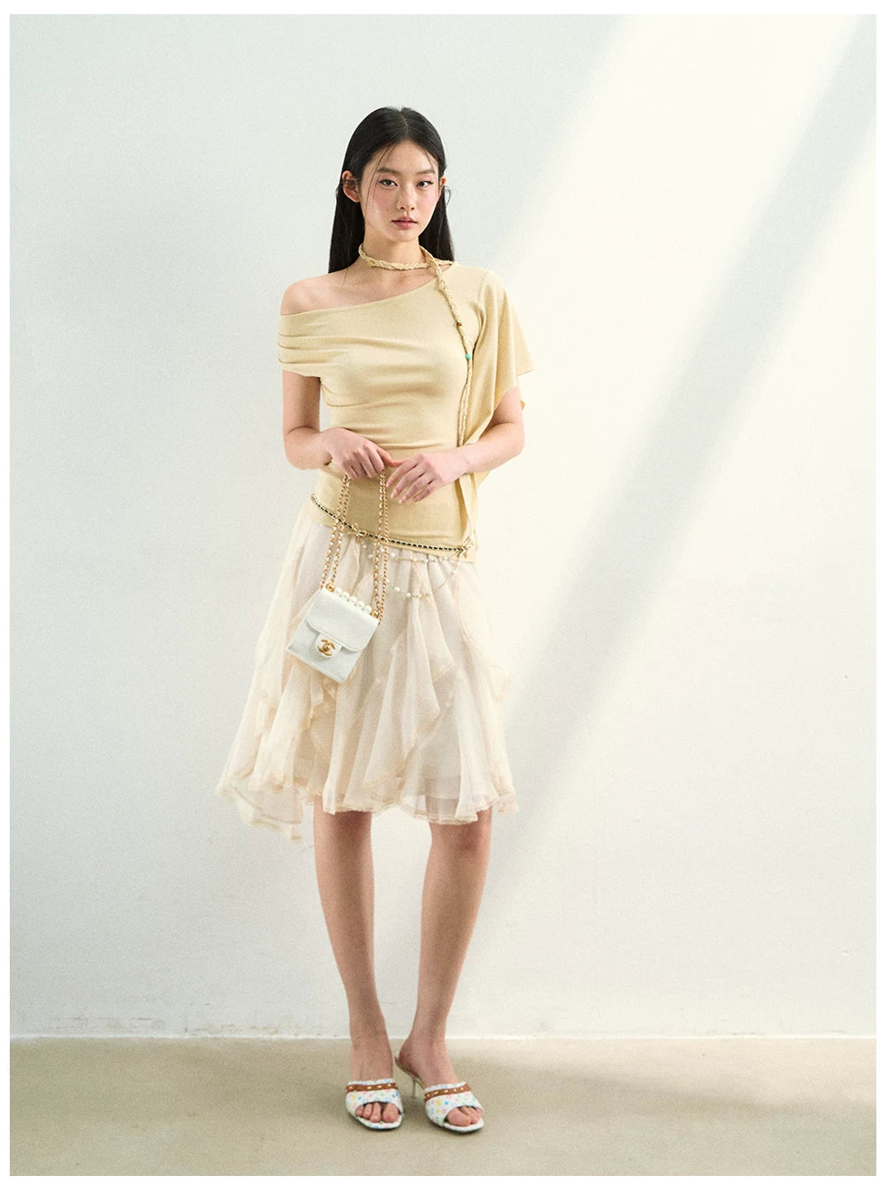 Asymmetric Flowing Chiffon Vacation Skirt
