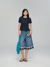 Three-Dimensional Flower Pleated Short-Sleeve Blouse - CHINASQUAD