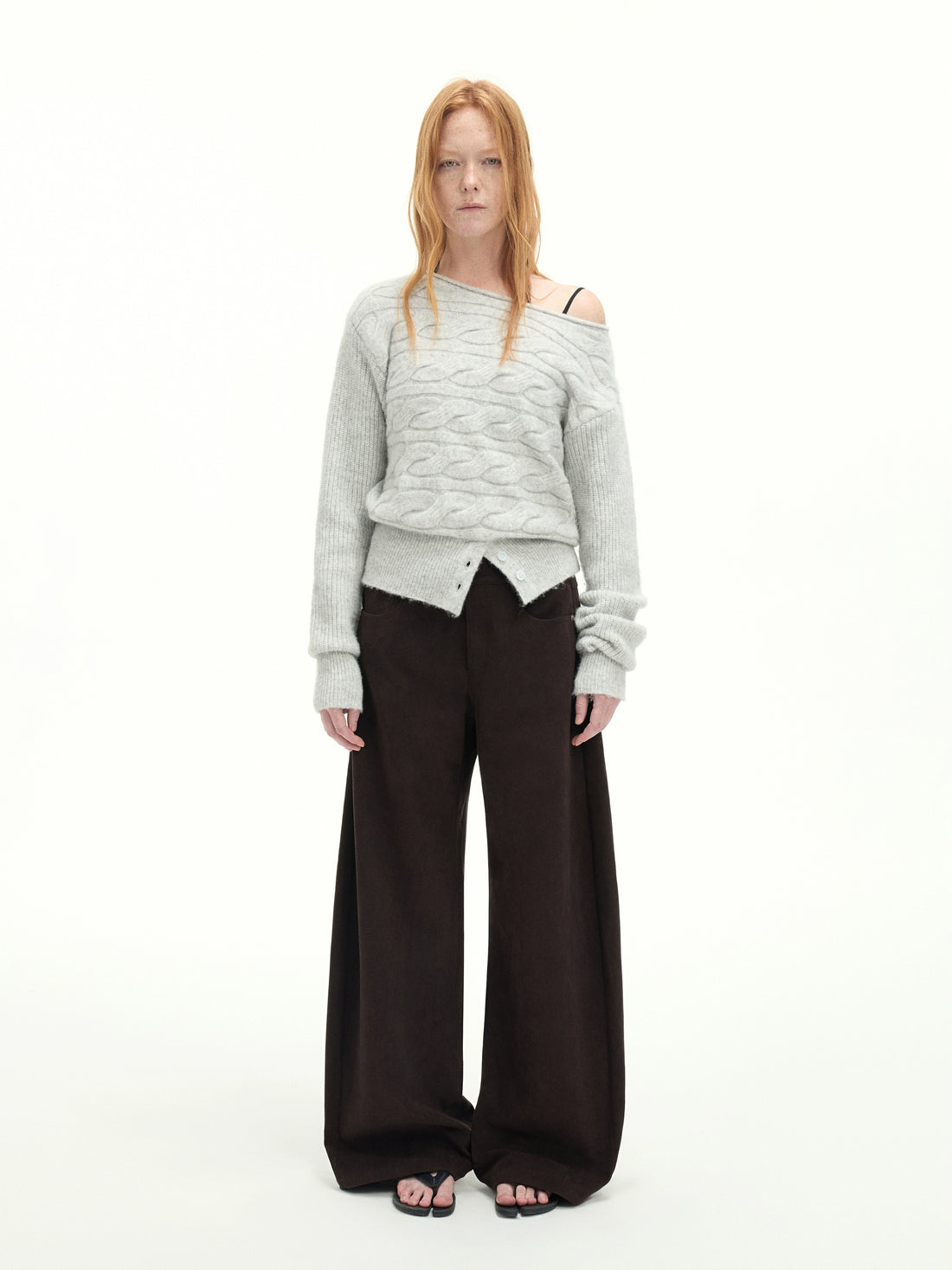 Vintage Corduroy Curved-Leg Trousers