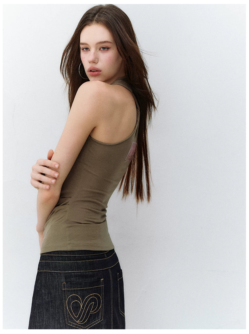 Starfish Pendant Halter Slim-Fit Tank Top