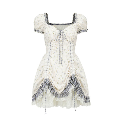 French Sweet Convertible White Short Dress