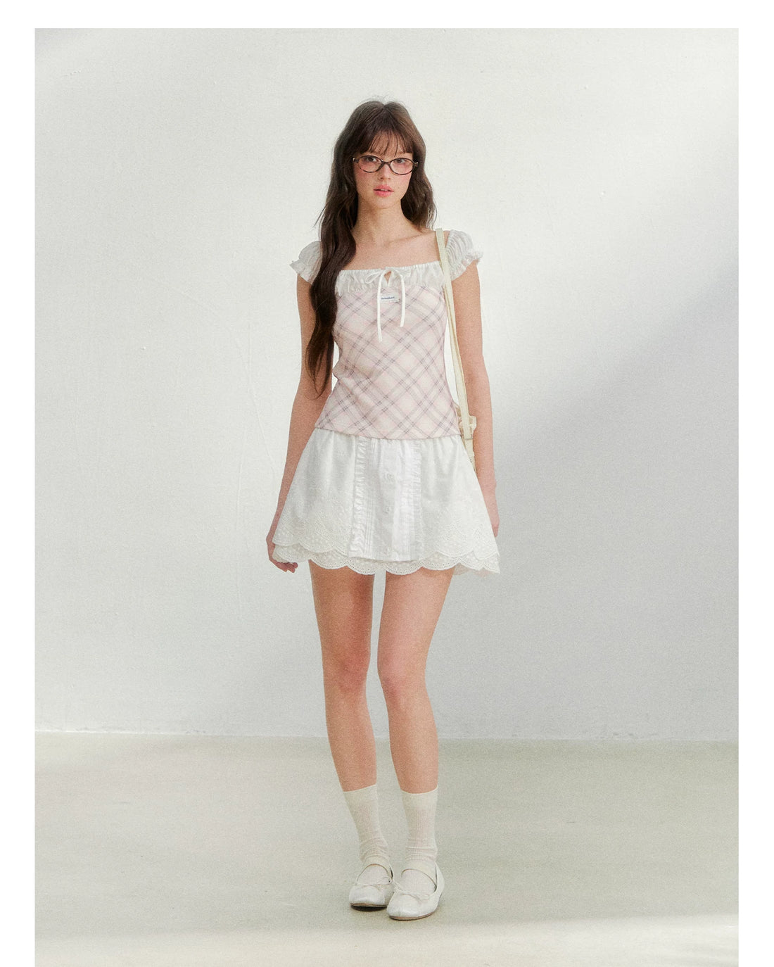 Embroidered High-Waist A-Line Skirt