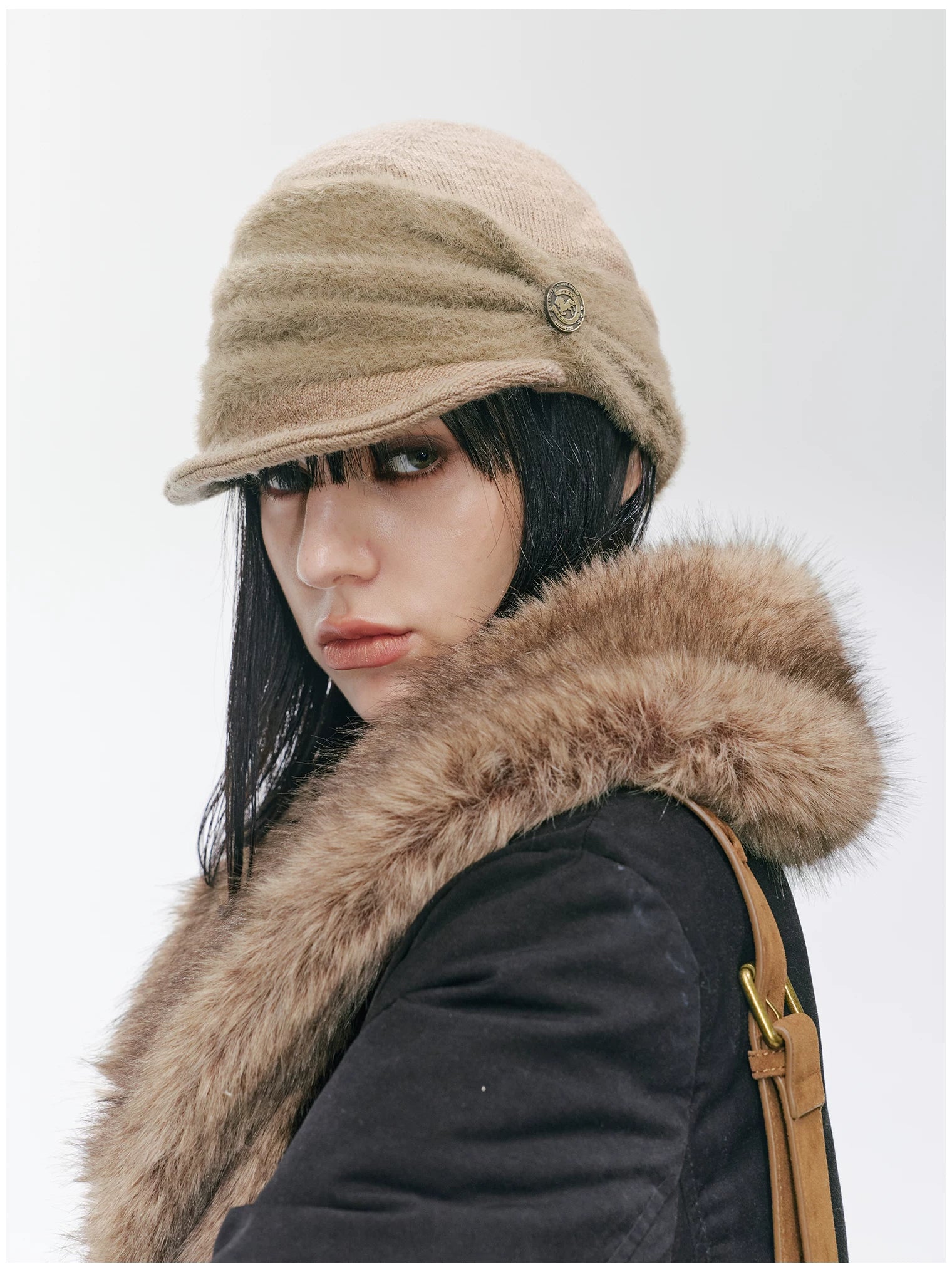 Wool-Blend Ruched Knit Cap