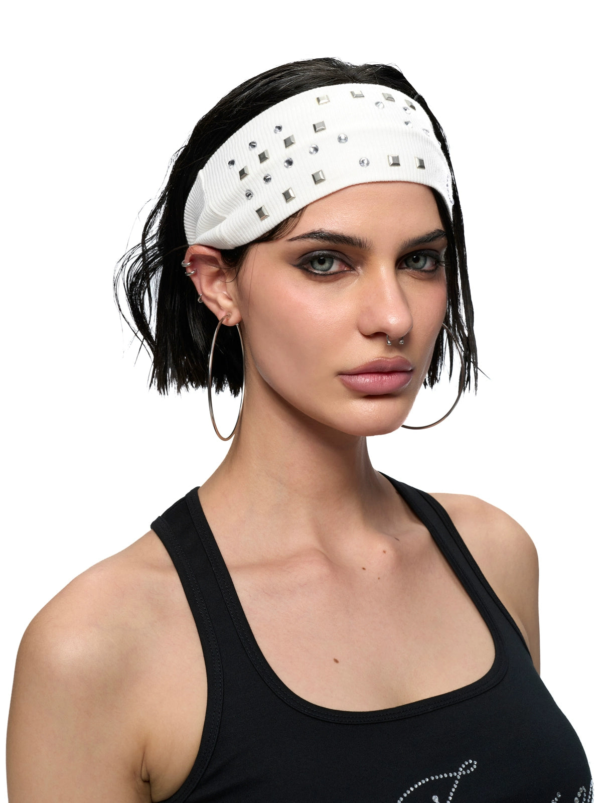 Crystal-Stud Logo Stretch Headband