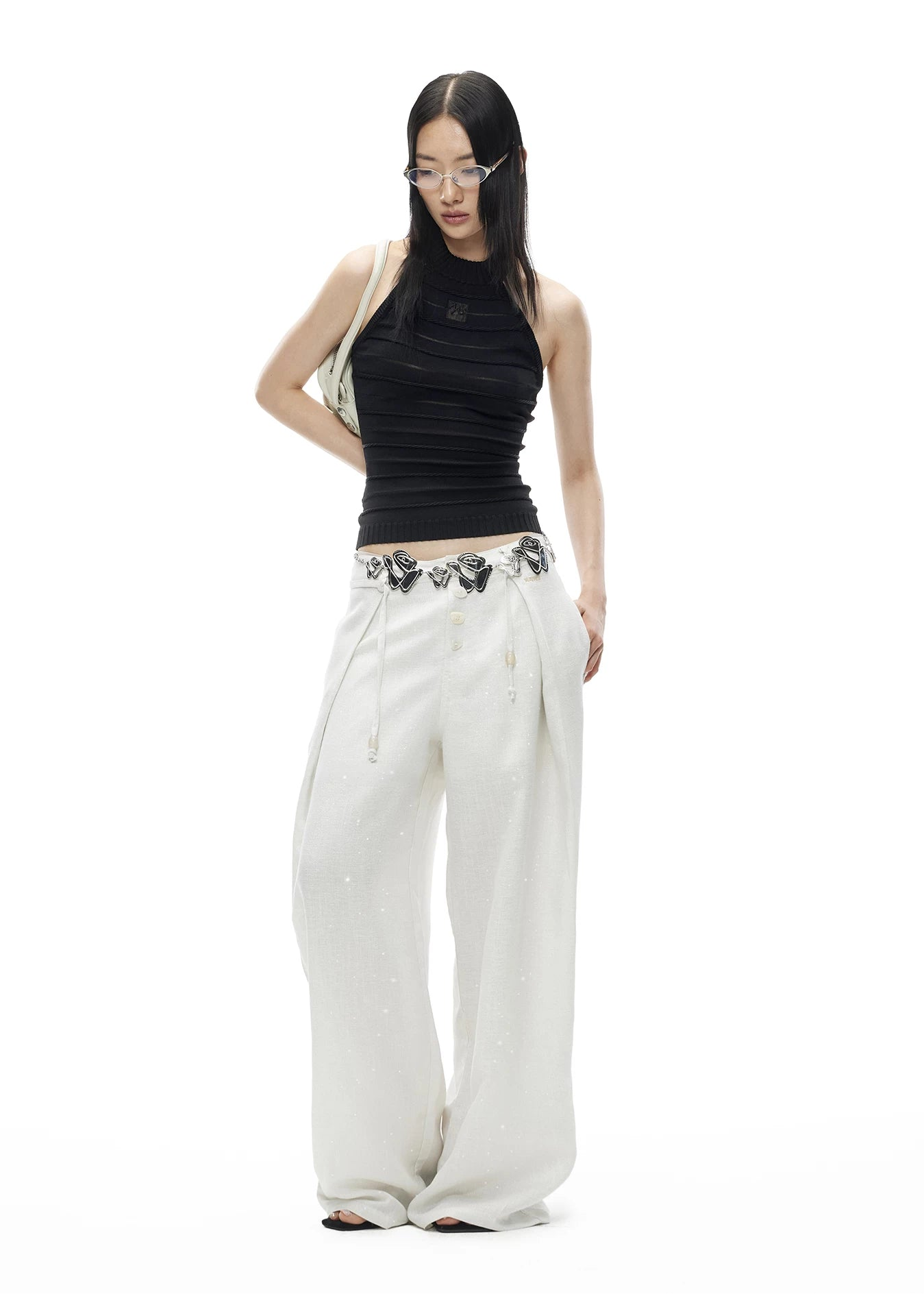 Halter Neck Cable Knit Camisole Top